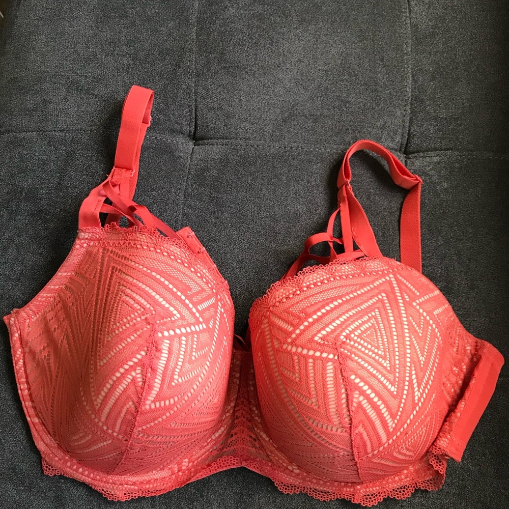 Adore Me Orange Lace Bra
